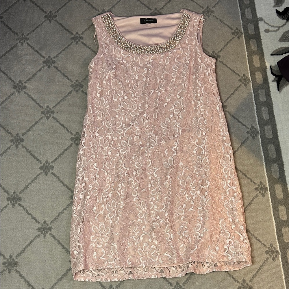 R & M Richards Pink Lace Mother of the Bride Dress